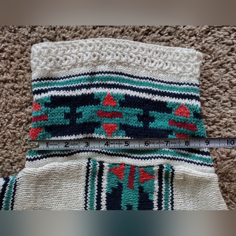 American Eagle Southwestern Aztec Short Sleeve Knit Sweater Small Petite - Picture 10 of 12